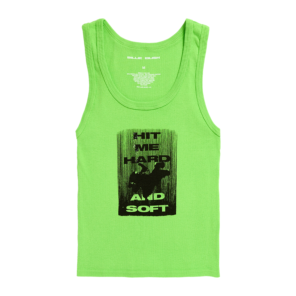 HIT ME HARD AND SOFT Green Crop Tank