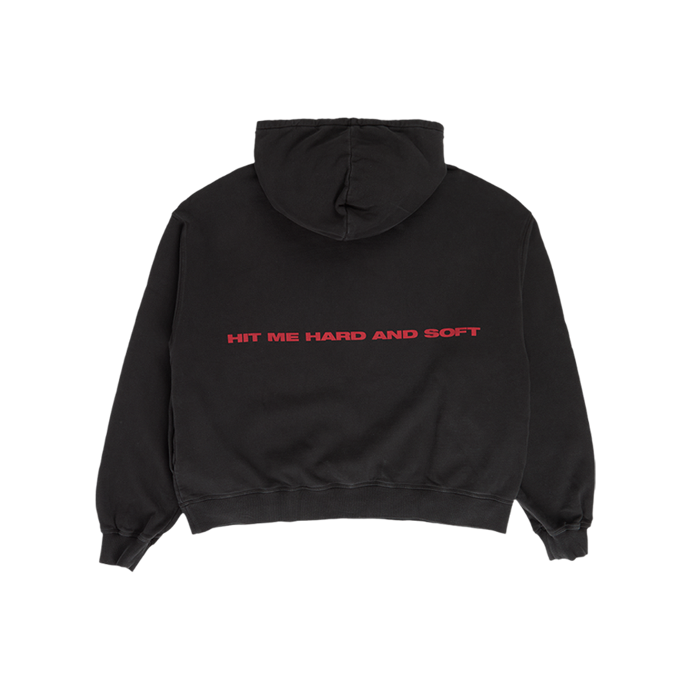 HIT ME HARD AND SOFT Black Cover Pullover Hoodie