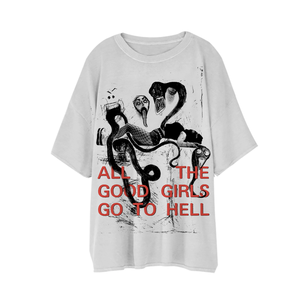 WHEN WE ALL FALL ASLEEP, WHERE DO WE GO? Anniversary T-Shirt Dress in White