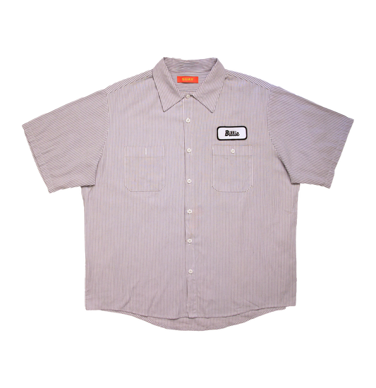 SUAY x Billie Upcycled Striped Mechanic Shirt
