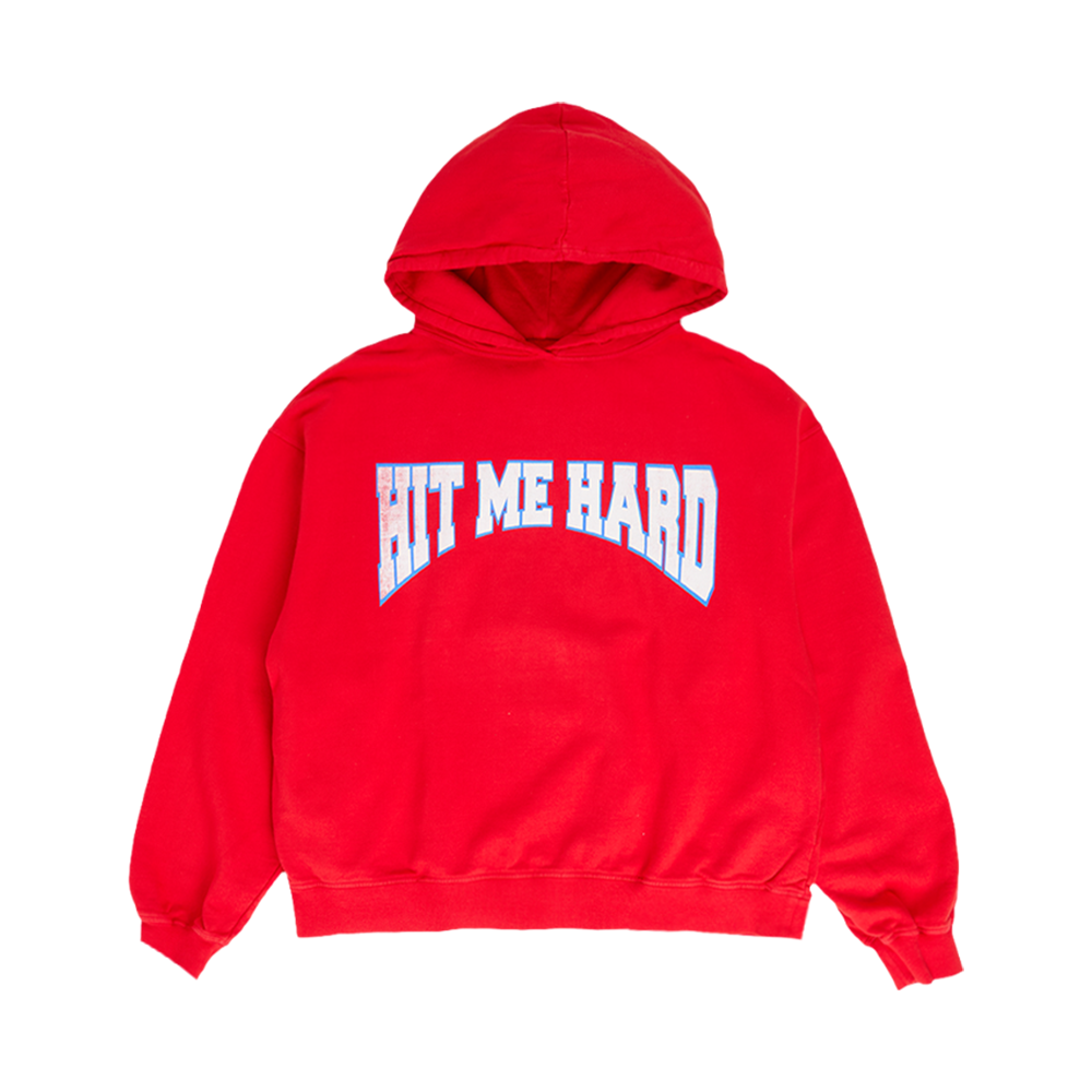 HIT ME HARD AND SOFT RED HOODIE