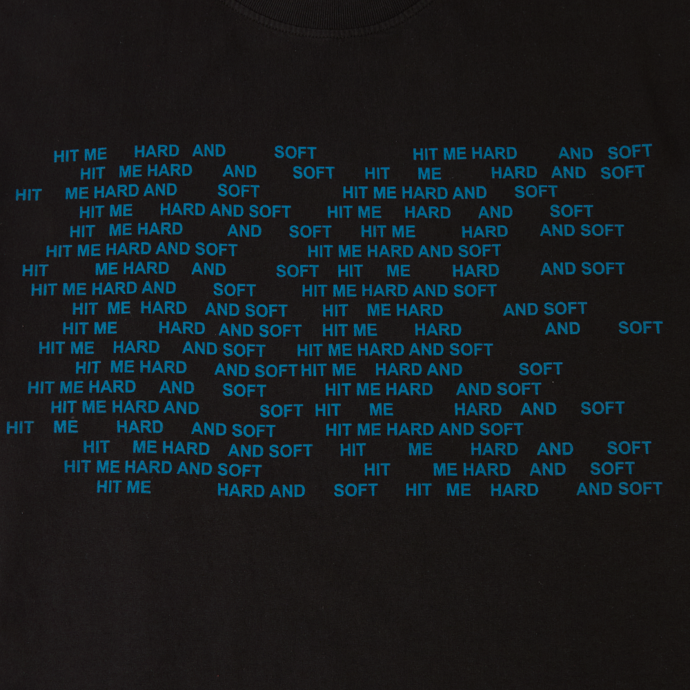 HIT ME HARD AND SOFT Repeat Black Tee